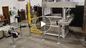 Decline table top conveyance from depalletizer